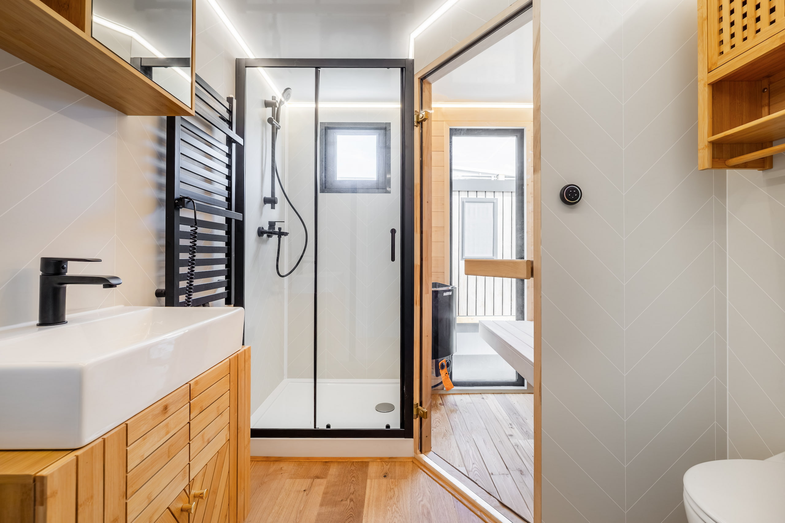 luxury floating house bathroom